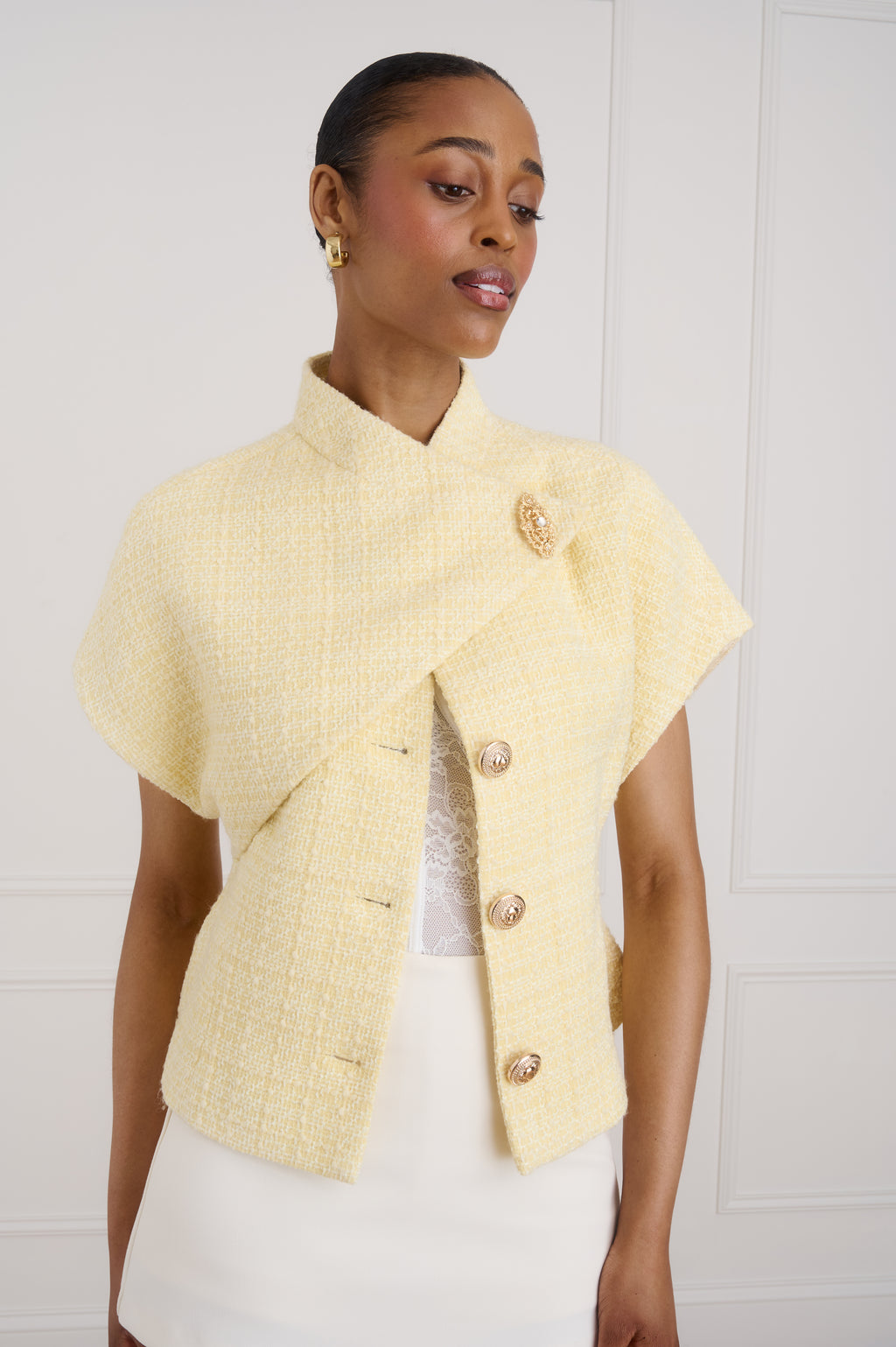 The Cordelia Tweed Jacket - lemon cake