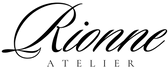 Logo of Rionne Atelier with elegant script font on a transparent background