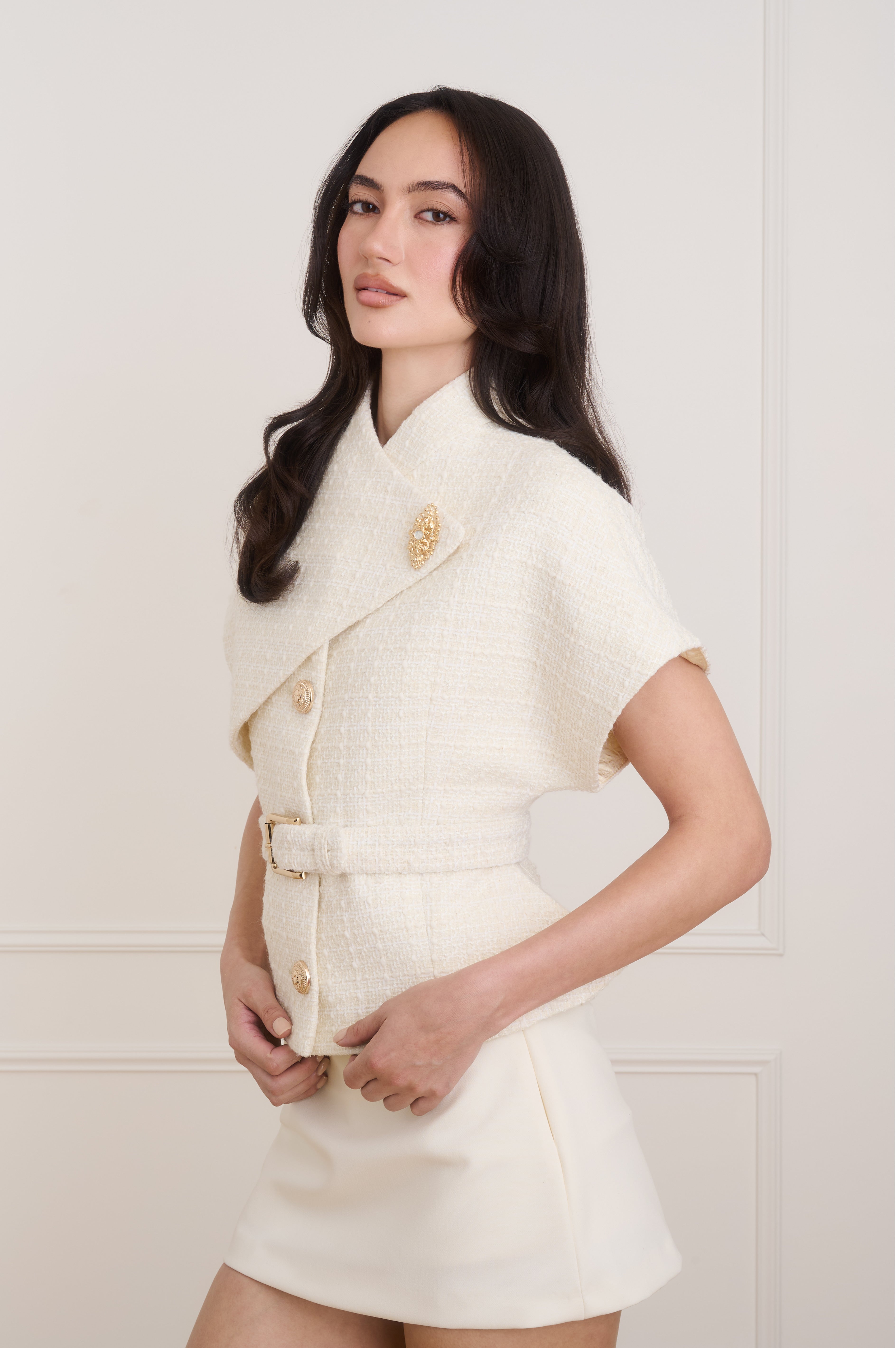 The Cordelia Tweed Jacket - buttercream