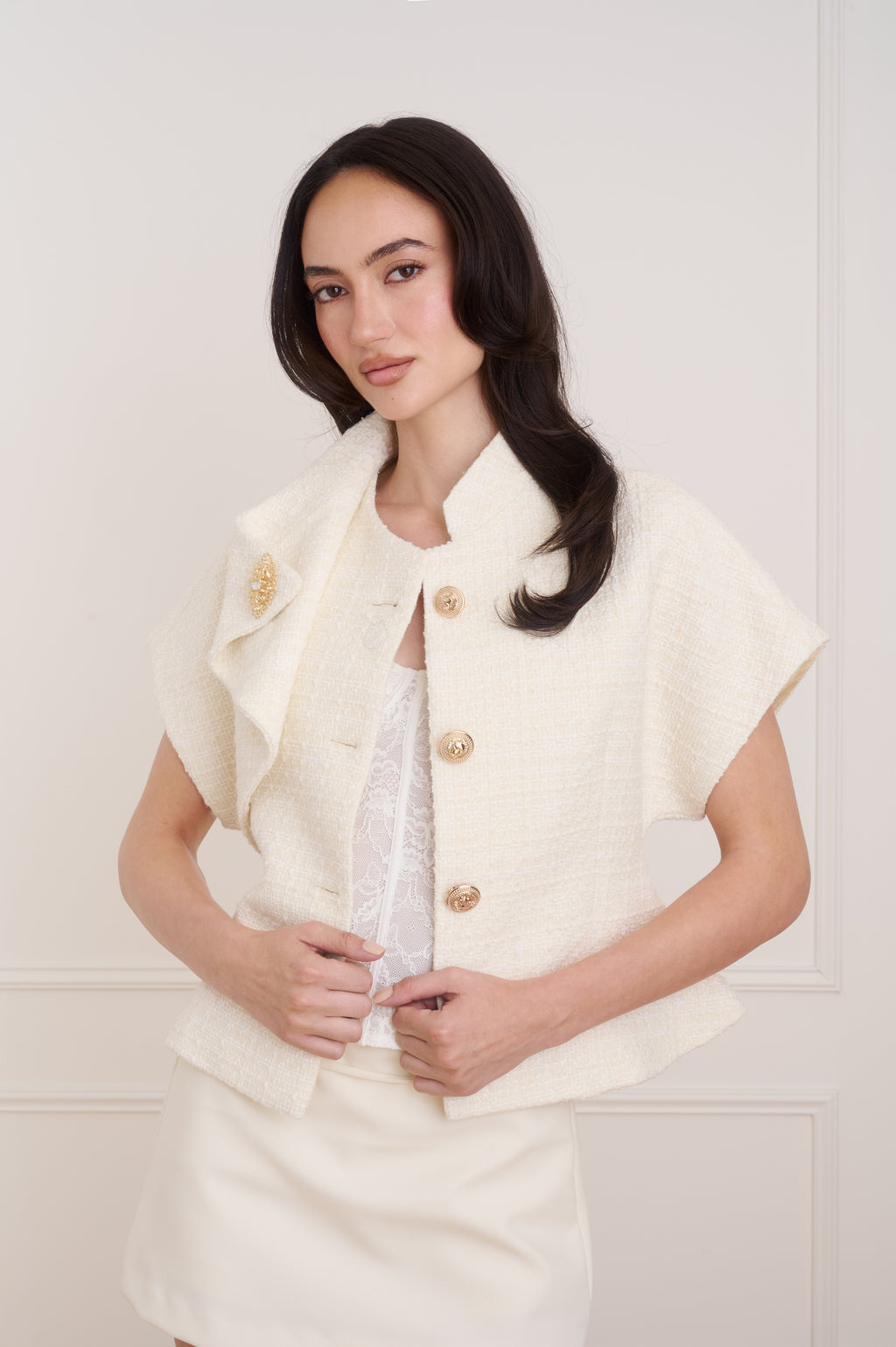 The Cordelia Tweed Jacket - buttercream