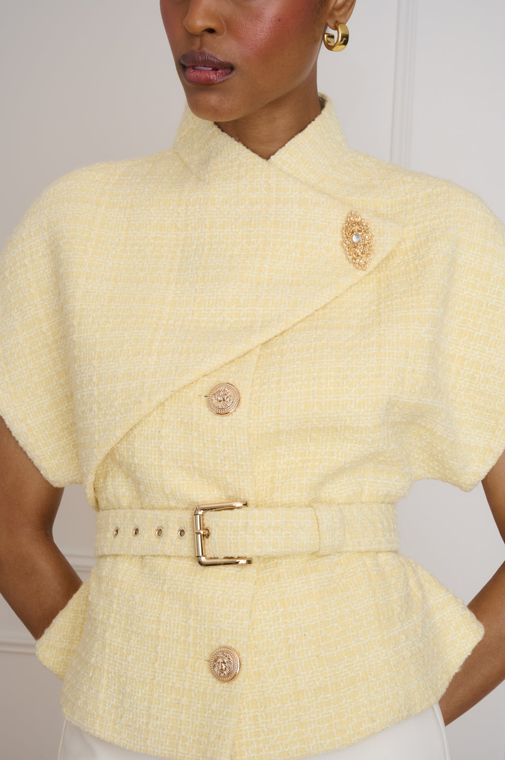The Cordelia Tweed Jacket - lemon cake